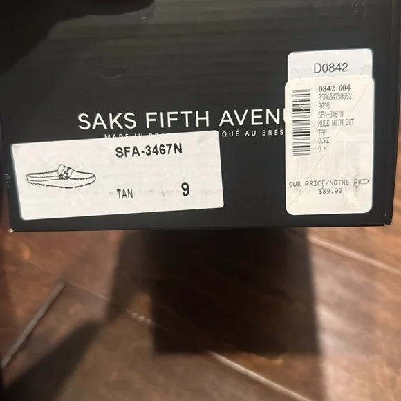 Saks Fifth Avenue Tan Leather Mules - Picture 5 of 5